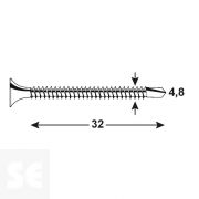Tornillos Autoperforantes 7504 Cincado Ph 15482 4,8x32 mm (50u.)