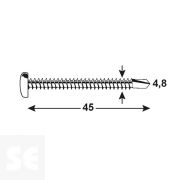 Tornillos Autoperforantes 7504 Cinc. Ph 15481 4,8x45 mm (30u.)