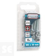 Tornillo Cabeza Avellanada + Tuerca M6x30mm. (6u.)