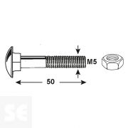 Tornillo Bloqueo + Tuercas Trc 603 Cincha Vz 603 M5x50 mm (20u.)