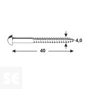Tornillo Madera Cabeza Redonda Galvanizado 4x40mm. (12u.)