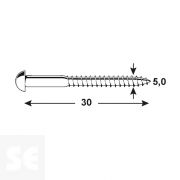 Tornillo Madera Cabeza Redonda Galvanizado 5x30mm. (10u.)