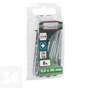 Tornillo Madera Cabeza Redonda Galvanizado 5x50mm. (8u.)