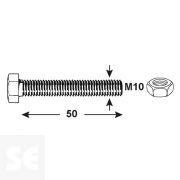 Tornillo de Ajuste Din558 con Tuerca Vz 933 M.M. M10x50