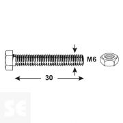 Tornillo Cabeza Hexagonal con Tuerca Cincada  Vz Ph 7087 M6x20 mm (20u.)
