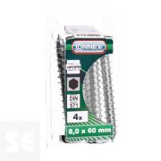 Tornillo Madera 571 Hexagonal Galvanizado 8x60mm. (4u.)