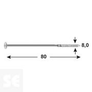 Tornillo 8,0x80tx 50 uds