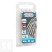 Tornillo Cabeza Avellanada + Tuerca M4x30mm. (12u.)