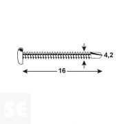 Tornillo cabeza redonda 4,2x16 mm Vz (30 uds.)