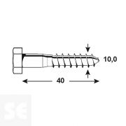 Tornillo para Madera 571 Hexagonal Galvanizado 10x4