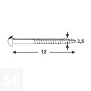 Tornillo Madera Cabeza Ovalada Galvanizado 3,5x12mm. (30u.)