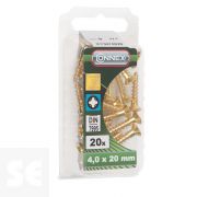 Tornillo Madera Cabeza Ovalada Latonado 4x20mm. (20u.)