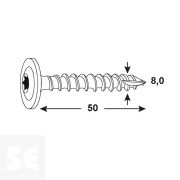 Tornillo Poste Cincado Tx40 8,0x50mm (20u.)