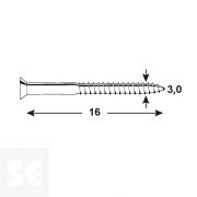Tornillo Madera Rasgada Galvanizado 3x16mm. (50u.)