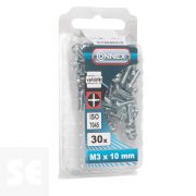 Tornillo Cabeza Redonda Ranura 3x10mm. (30u.)