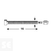 Tornillo Cabeza Redonda Ranura 3x16mm. (20u.)