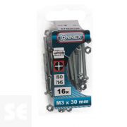 Tornillo Cabeza Redonda Ranura 3x30mm. (16u.)