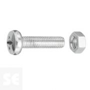 Tornillo Cabeza Redonda Ranura + Tuerca 5x20mm. (10u.)