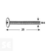 Tornillo Roscado Galvanizado M4x25mm (10u.)