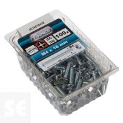 Tornillo Cabeza avellanada + Tuercas Cabeza Plana Fresada Cincada PH M4X16 mm (100u.)