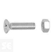 Tornillo Cabeza avellanada + Tuercas Cabeza Plana Fresada Cincada PH M5X20 mm (65u.)