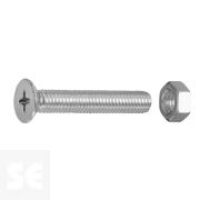Tornillo Cabeza avellanada + Tuercas Cabeza Plana Fresada Cincada PH M5X30 mm (40u.)