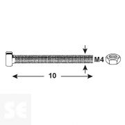 Tornillo Cabeza Redonda + Tuerca M4 x 10 mm (100u.)