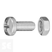 Tornillo Cabeza Redonda + Tuerca M4 x 10 mm (100u.)