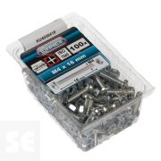 Tornillo Cabeza Redonda + Tuerca M4 x 16 mm (100u.)