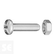 Tornillo Cabeza Redonda + Tuerca M4 x 16 mm (100u.)