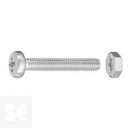 Tornillo Cabeza Redonda + Tuerca M4 x 25 mm (65u.)