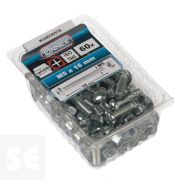 Tornillo Cabeza Redonda + Tuerca M5 x 16 mm (60u.)