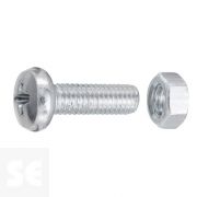 Tornillo Cabeza Redonda + Tuerca M5 x 16 mm (60u.)