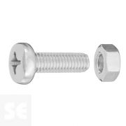 Tornillo Cabeza Redonda + Tuerca M6 x 20 mm (30u.)
