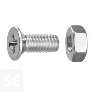 Tornillo Cabeza Avellanada + Tuerca M4x10mm. (20u.)