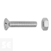 Tornillo Cabeza Avellanada + Tuerca M4x20mm. (20u.)