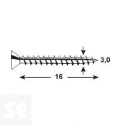 Tornillos Universales Galvanizados Pz  3,0x16