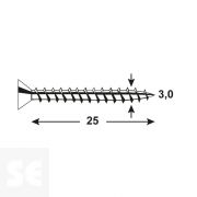 Tornillos Universales Inox Pz 3,0x25