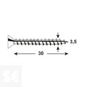 Tornillo Universal Inox A2 Tx 3,5X30 mm (100u.)