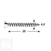 Tornillo Universal Inox A2 Tx 4,0X20 mm (150u.)