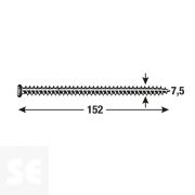 Tornillo para Ventana TX30 7,5X152mm. (6u.)