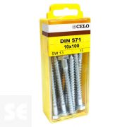 Tornillo Cabeza Hexagonal Din 571 10x100mm. Cincado (15u.)