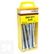 Tornillo Cabeza Hexagonal Din 571 6x40mm. Cincado (15u.)