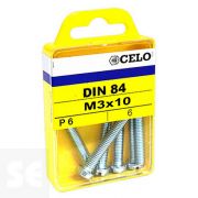 Tornillo Rosca Métrica Din 84 3x10mm. Cincado (6u.)
