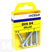 Tornillo Rosca Métrica Din 84 6x40mm. Cincado (6u.)