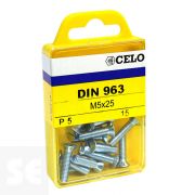 Tornillo Rosca Métrica Din 963 5x25mm. Cincado (15u.)