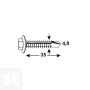 Tornillos Autoperforantes 7504 Cincados Iso 15480 Gr 4,8x35