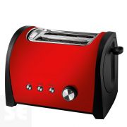 Tostadora Roja Metalizada Tacto Frío 800 w