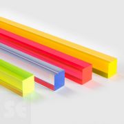 Varilla cuadrada de Metacrilato fluorescente colores