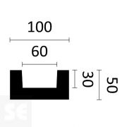 Viga Decorativa Nogal 50x100x2000 mm
